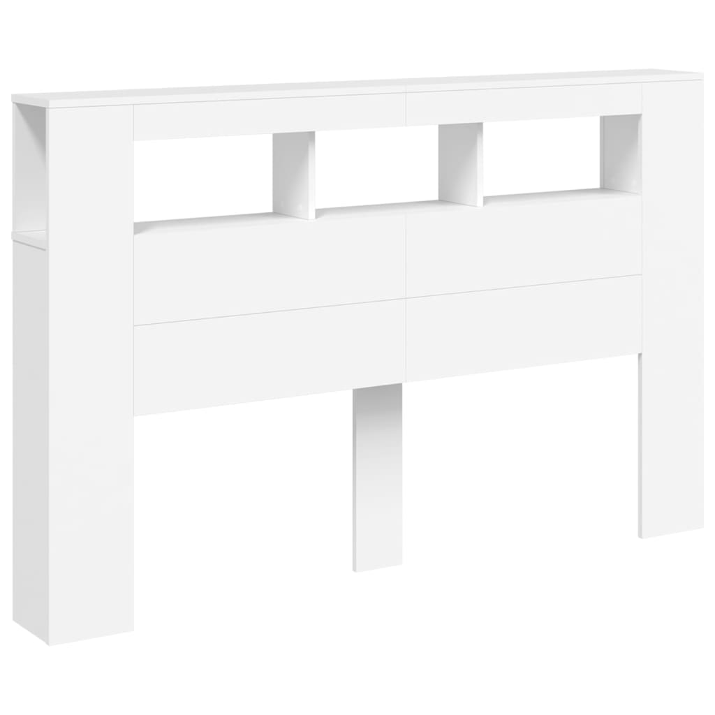 LED Headboard White 160x18.5x103.5 cm Engineered Wood