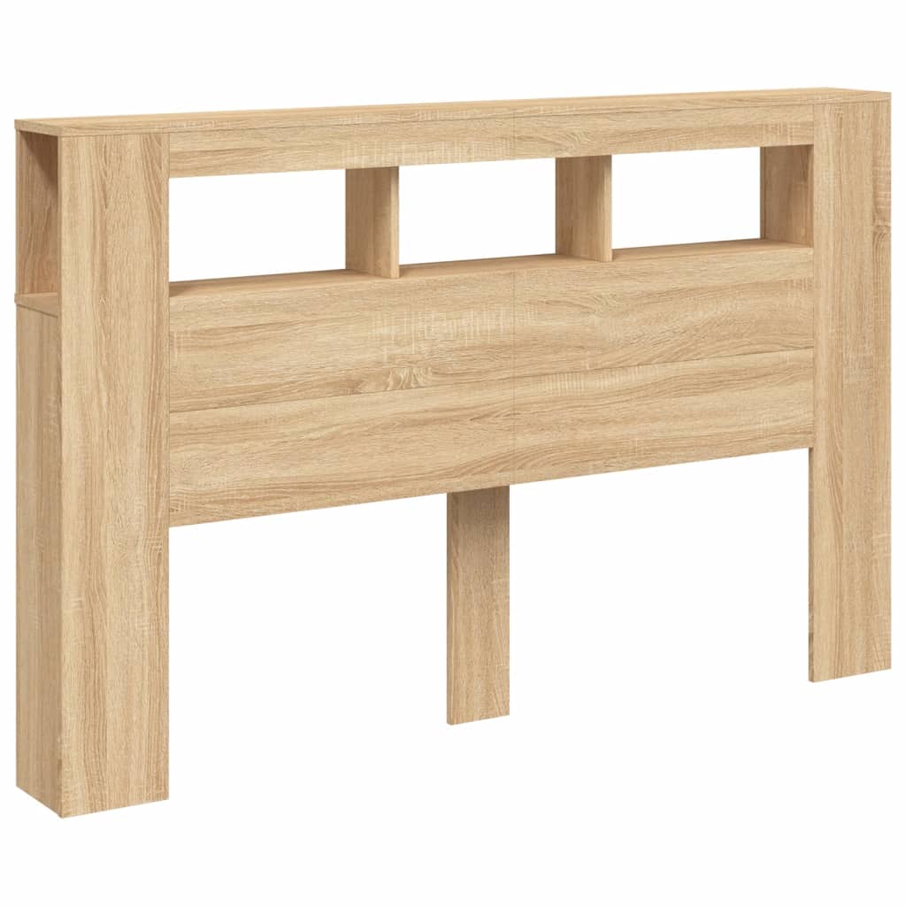 vidaXL LED Headboard Sonoma Oak 160x18.5x103.5 cm Engineered Wood