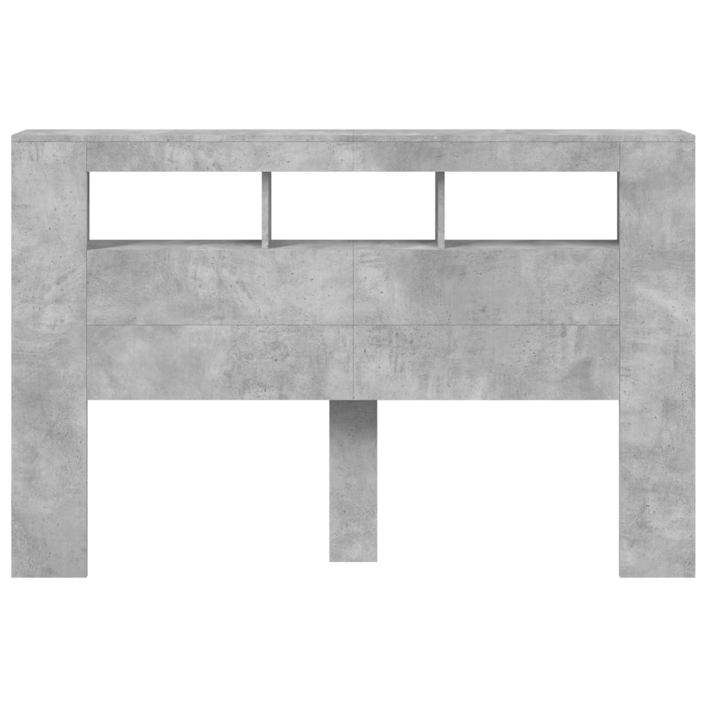 vidaXL LED Headboard Concrete Grey 160x18.5x103.5 cm Engineered Wood