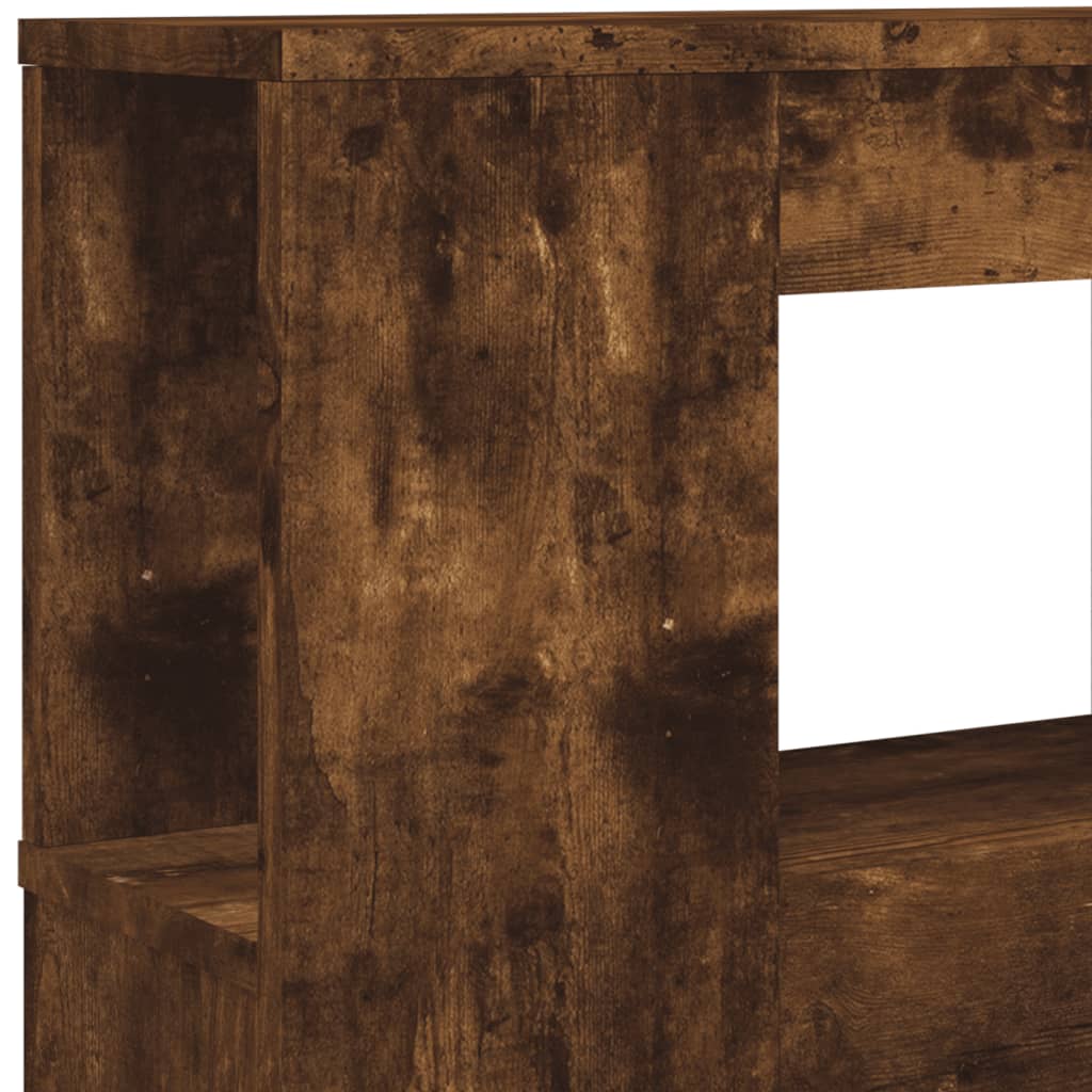 LED Headboard Smoked Oak 160x18.5x103.5 cm Engineered Wood