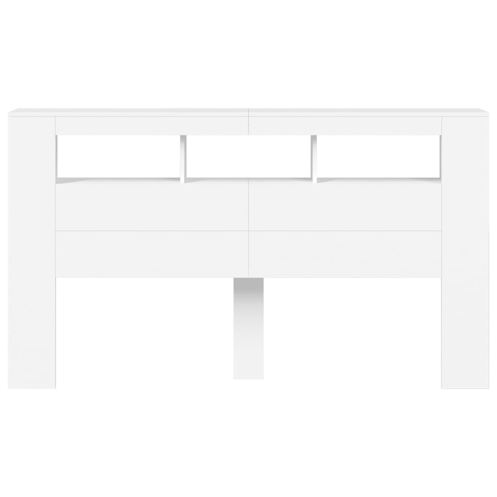 vidaXL LED Headboard White 180x18.5x103.5 cm Engineered Wood