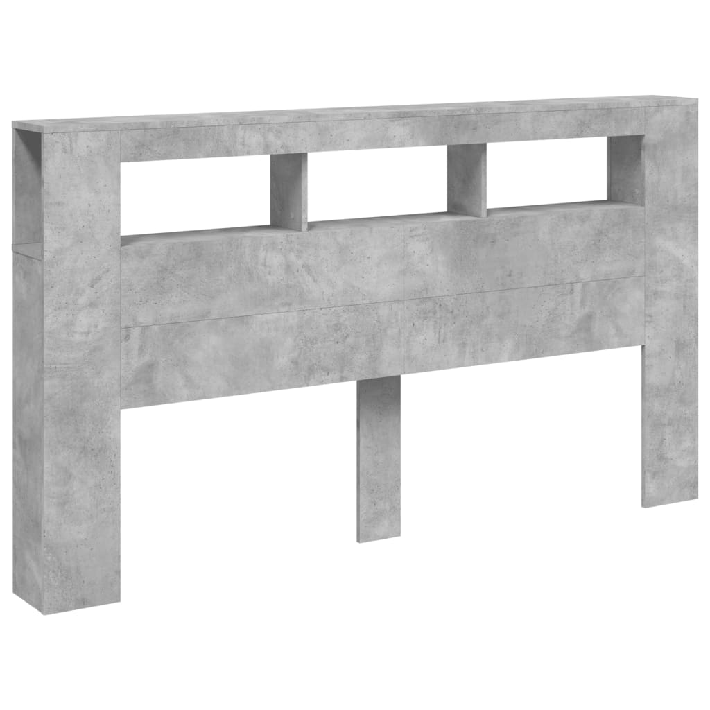 vidaXL LED Headboard Concrete Grey 180x18.5x103.5 cm Engineered Wood