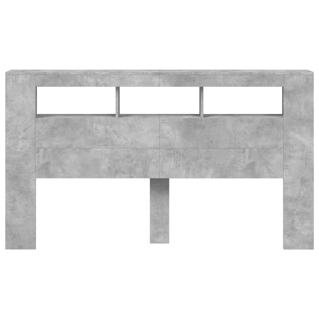 vidaXL LED Headboard Concrete Grey 180x18.5x103.5 cm Engineered Wood