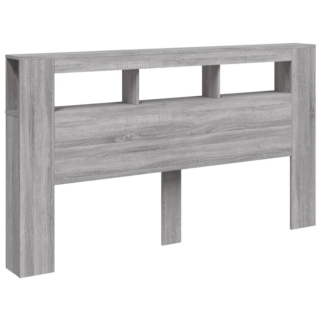 vidaXL LED Headboard Grey Sonoma 180x18.5x103.5 cm Engineered Wood