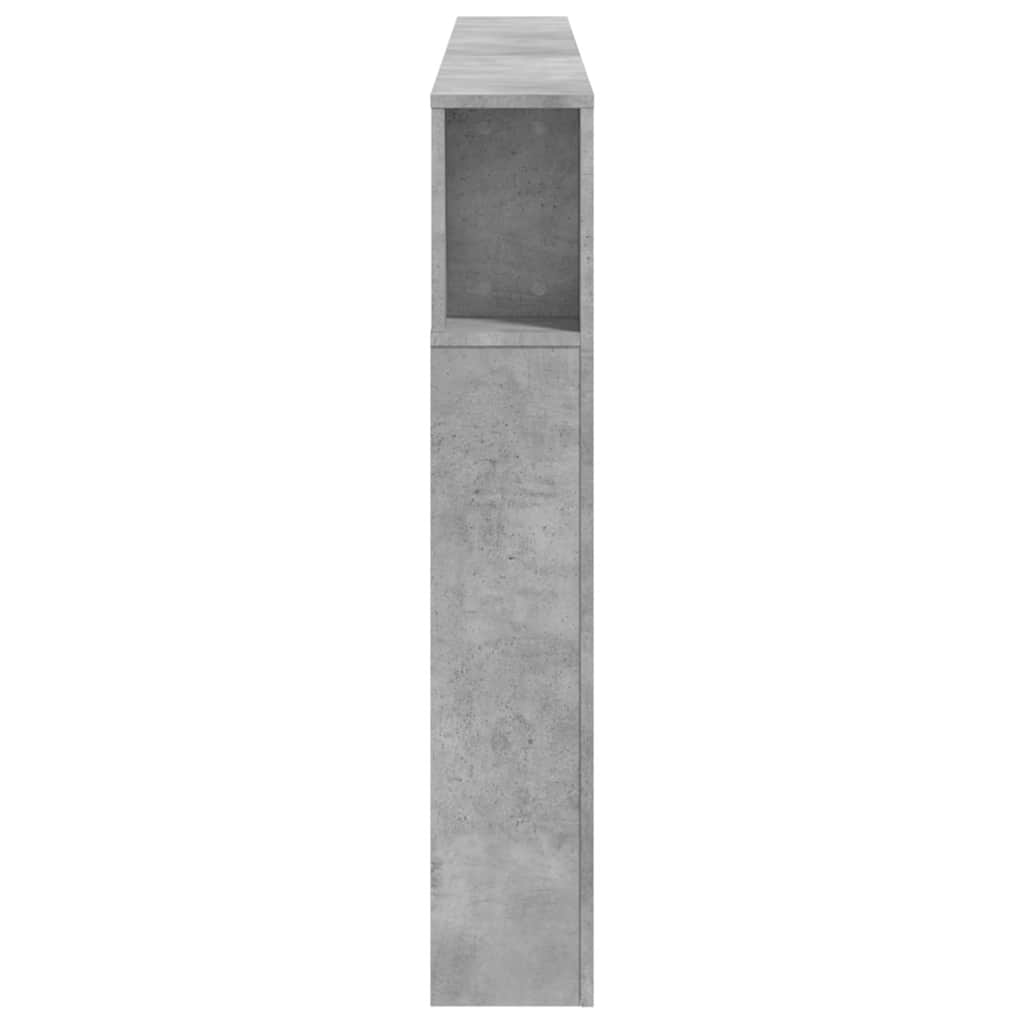 LED Headboard Concrete Grey 200 cm Engineered Wood