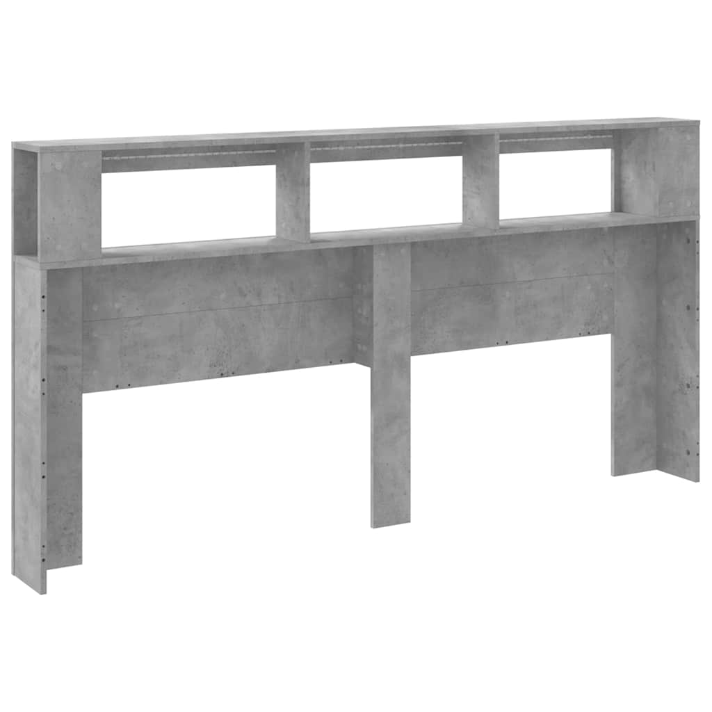 LED Headboard Concrete Grey 200 cm Engineered Wood