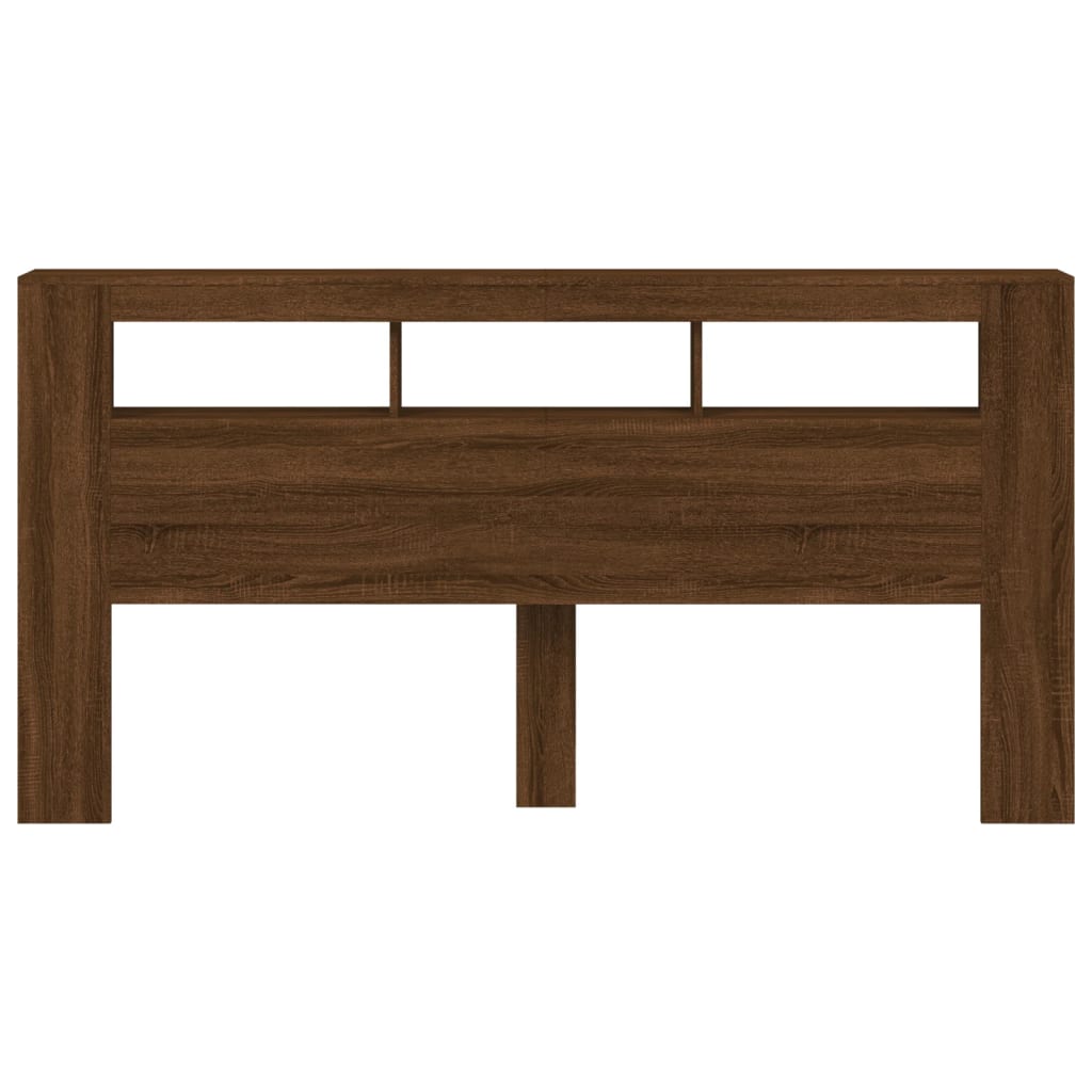 vidaXL LED Headboard Brown Oak 200 cm Engineered Wood