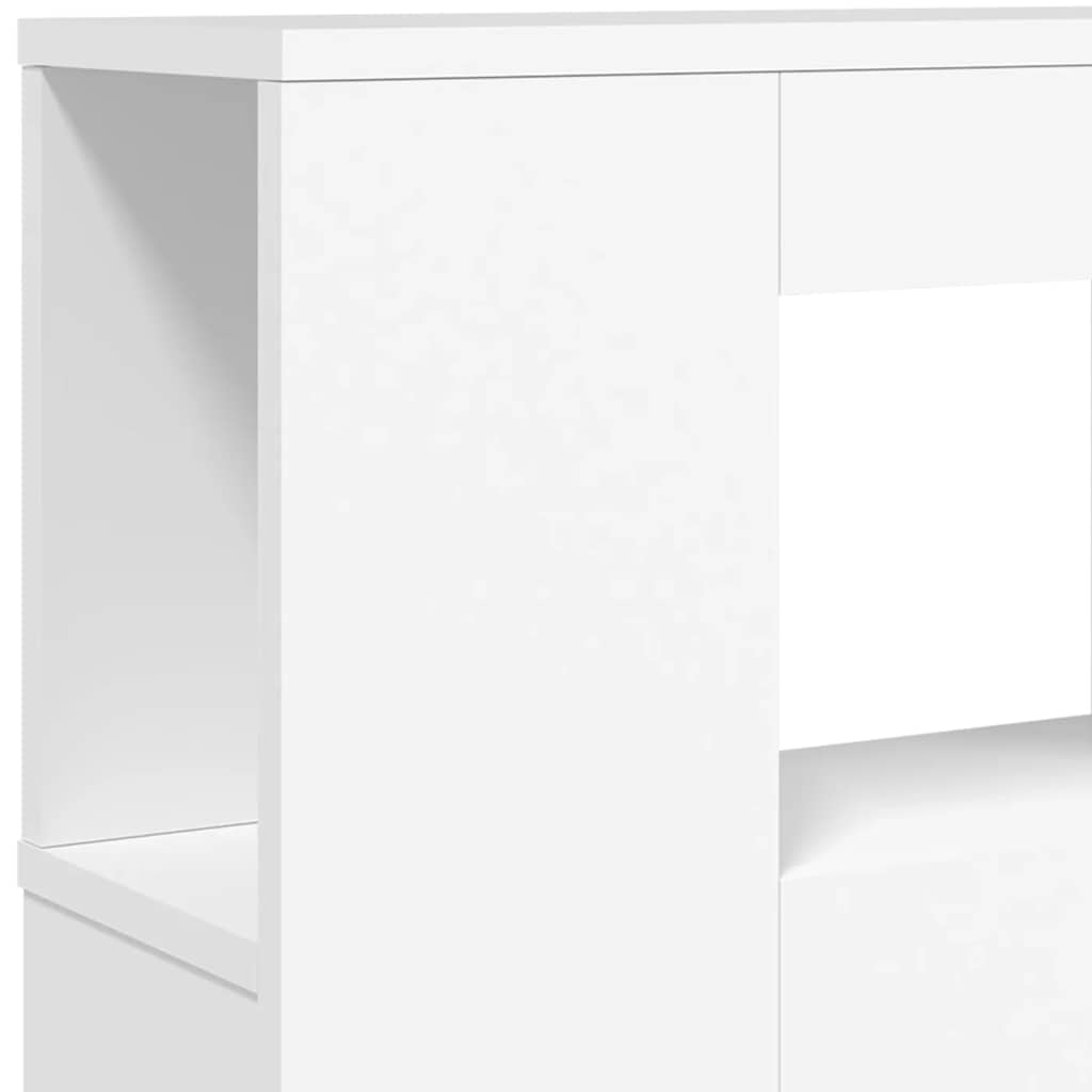 LED Headboard White 220x18.5x103.5 cm Engineered Wood