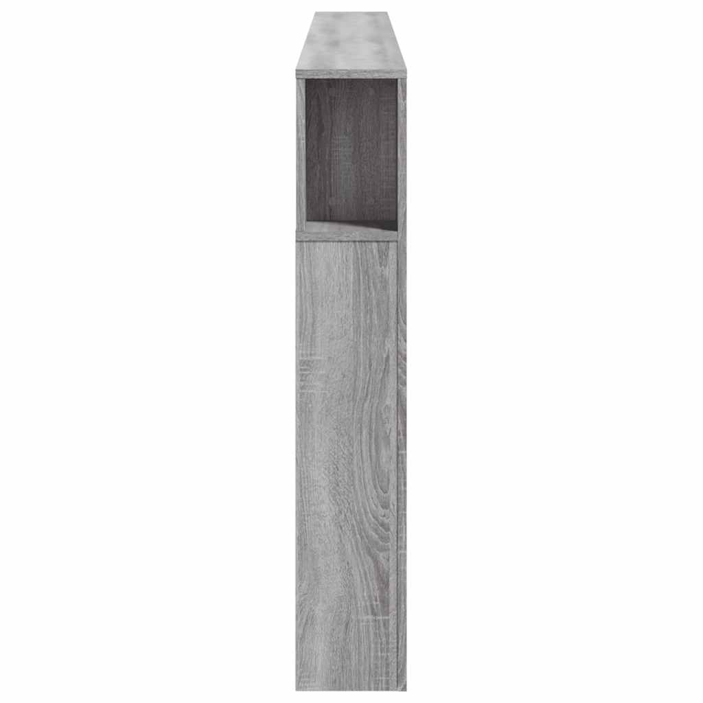 LED Headboard Grey Sonoma 220x18.5x103.5 cm Engineered Wood