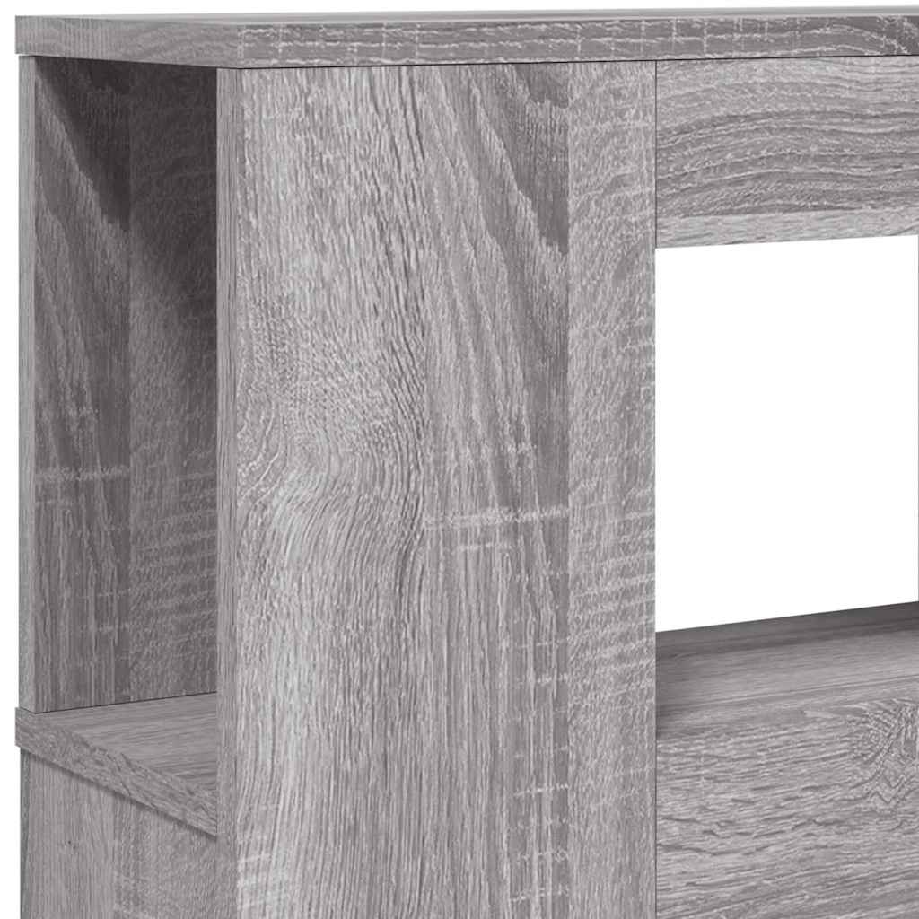 LED Headboard Grey Sonoma 220x18.5x103.5 cm Engineered Wood