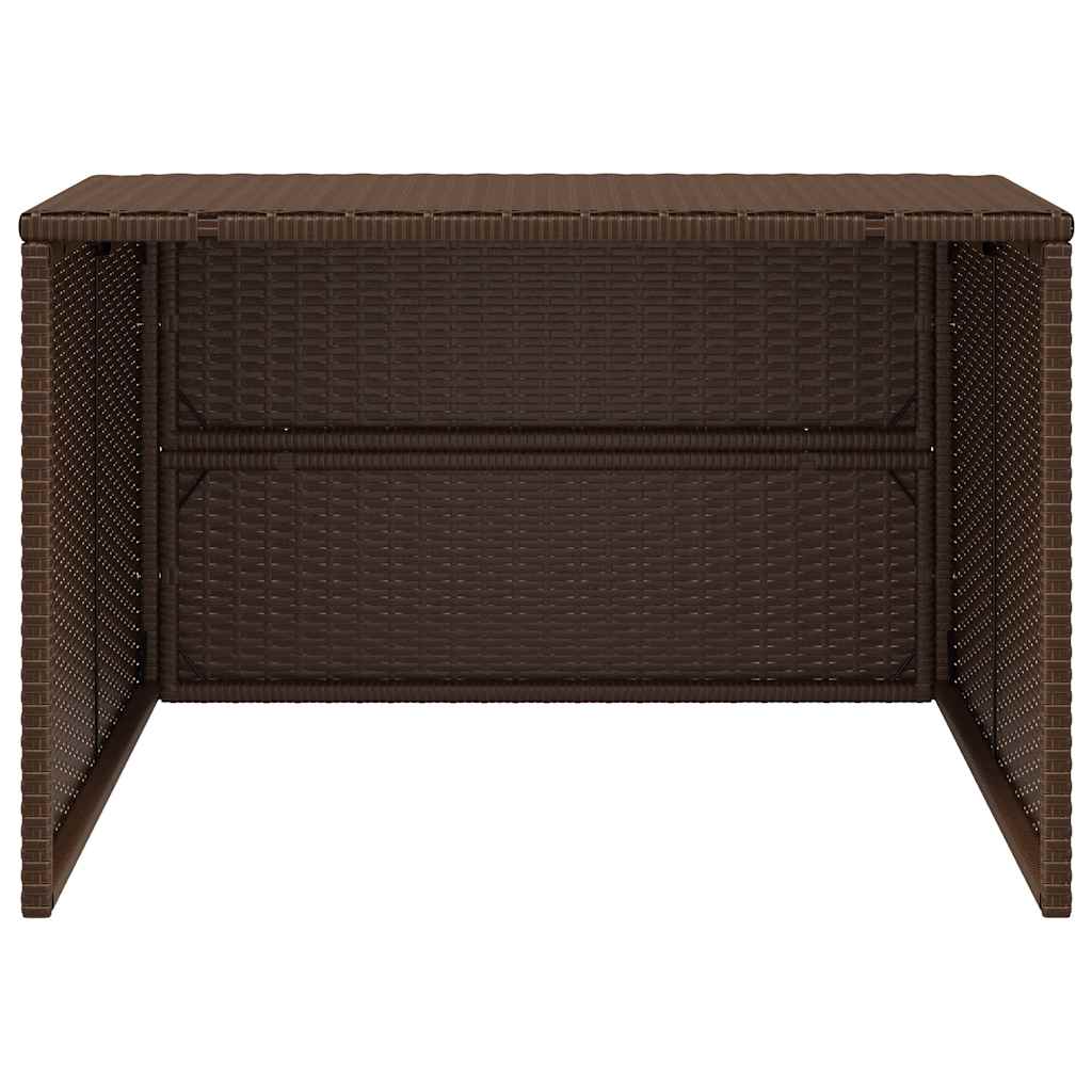 Robot Mower Garage Brown 86x90x52/57 cm Poly Rattan