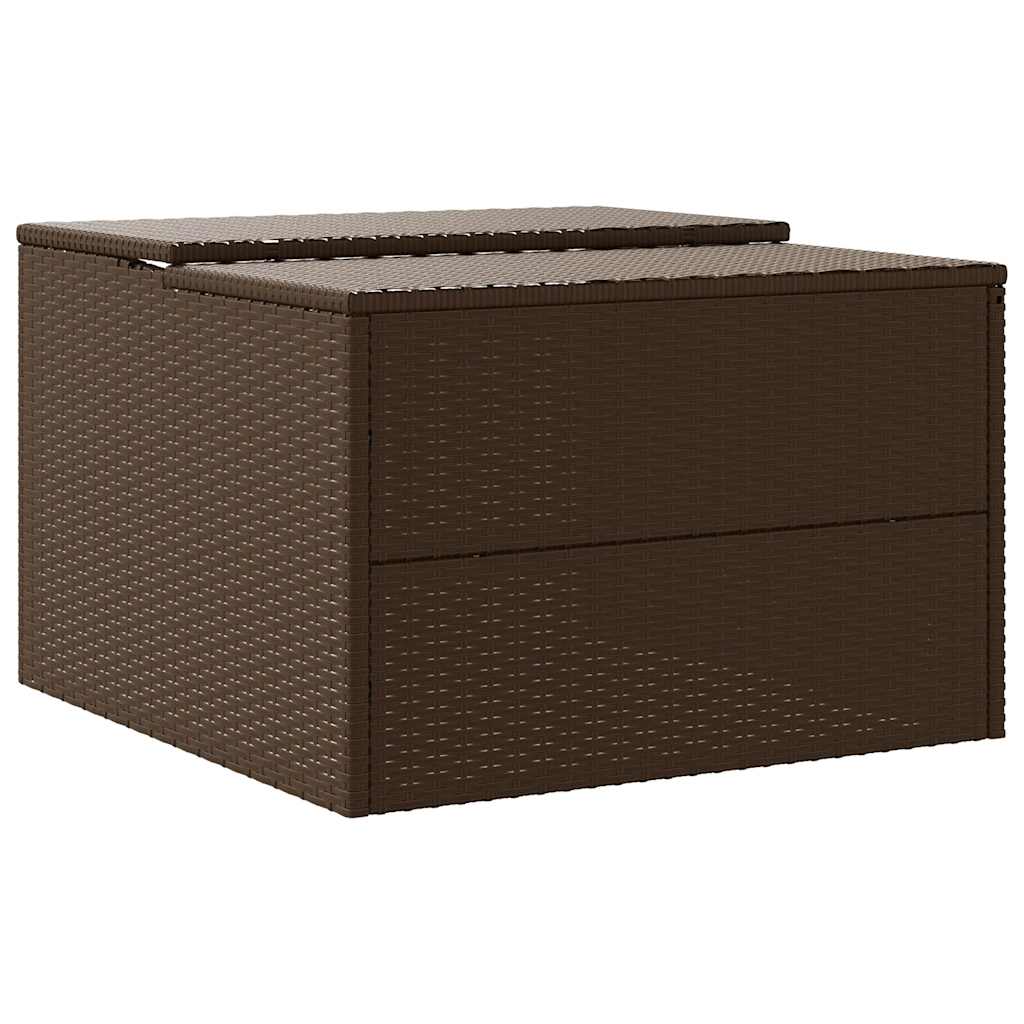 Robot Mower Garage Brown 86x90x52/57 cm Poly Rattan