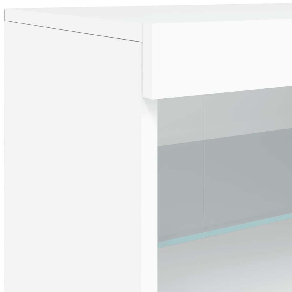 Sideboard with LED Lights White 162x37x67 cm