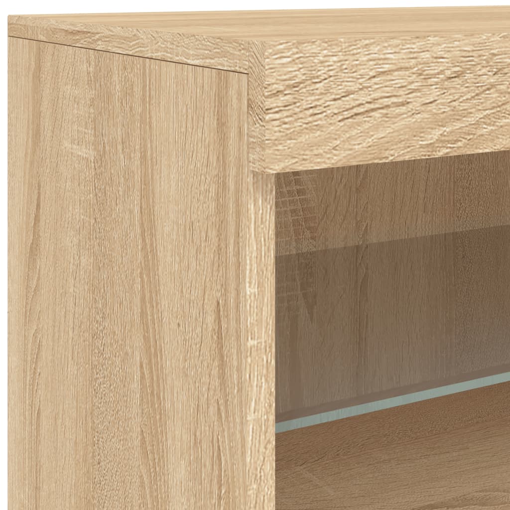 Sideboard with LED Lights Sonoma Oak 162x37x67 cm