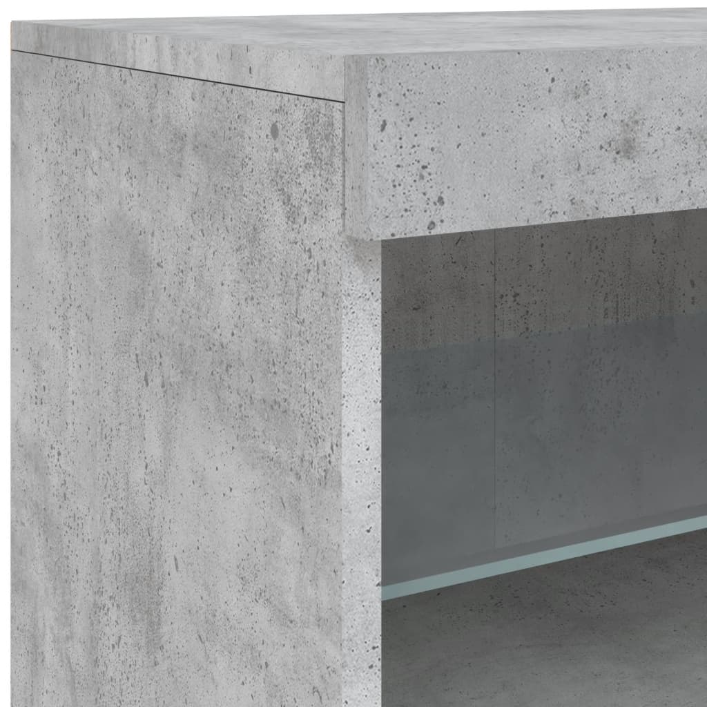 Sideboard with LED Lights Concrete Grey 162x37x67 cm