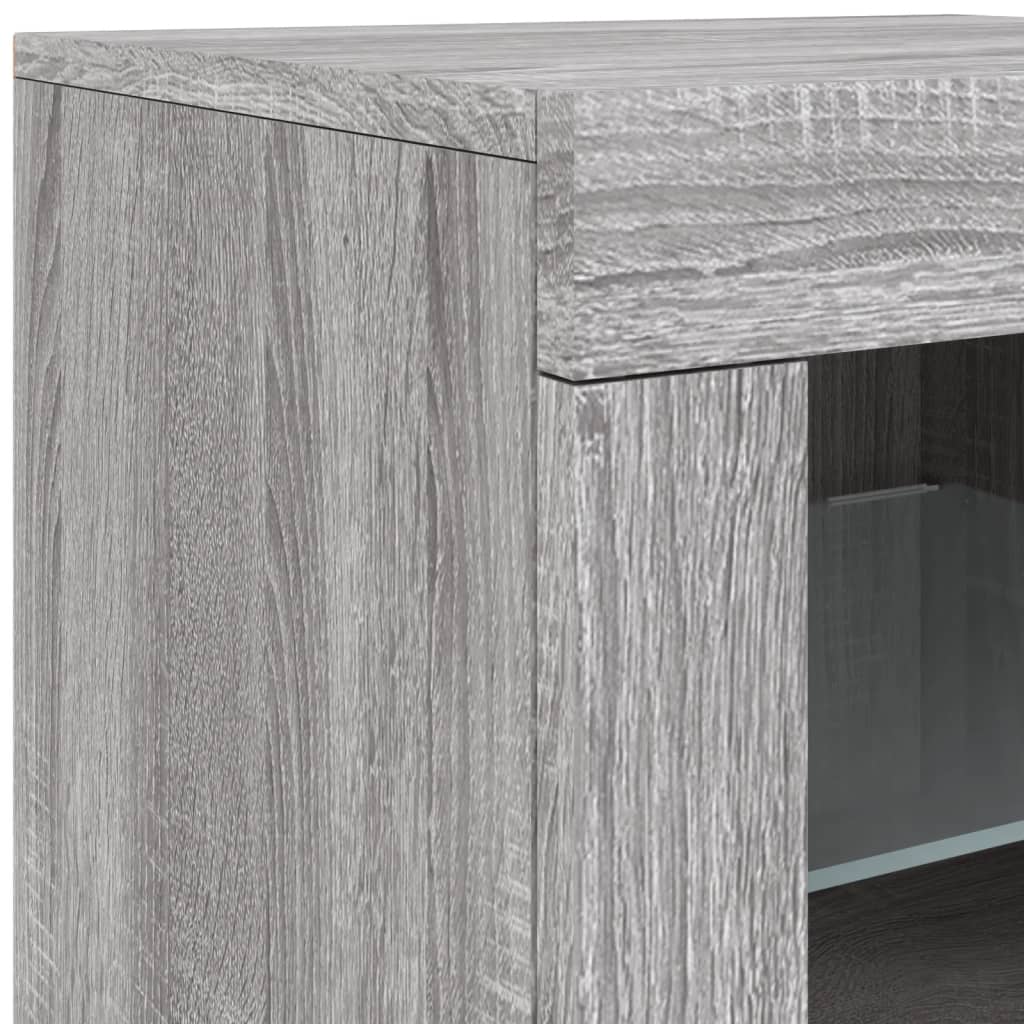 vidaXL Sideboard with LED Lights Grey Sonoma 162x37x67 cm