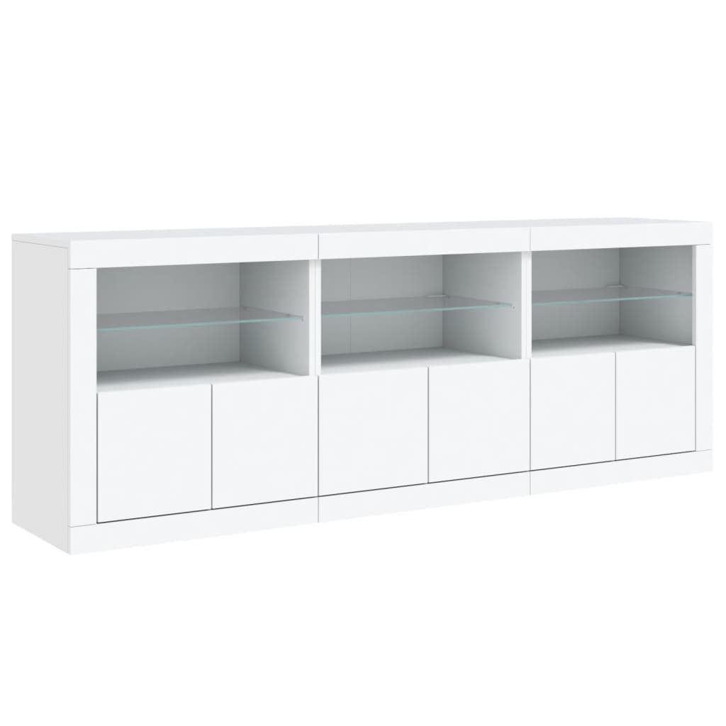 Sideboard with LED Lights White 181,5x37x67 cm