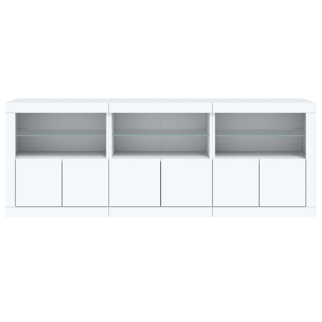 Sideboard with LED Lights White 181,5x37x67 cm