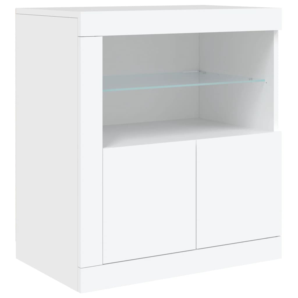 Sideboard with LED Lights White 181,5x37x67 cm