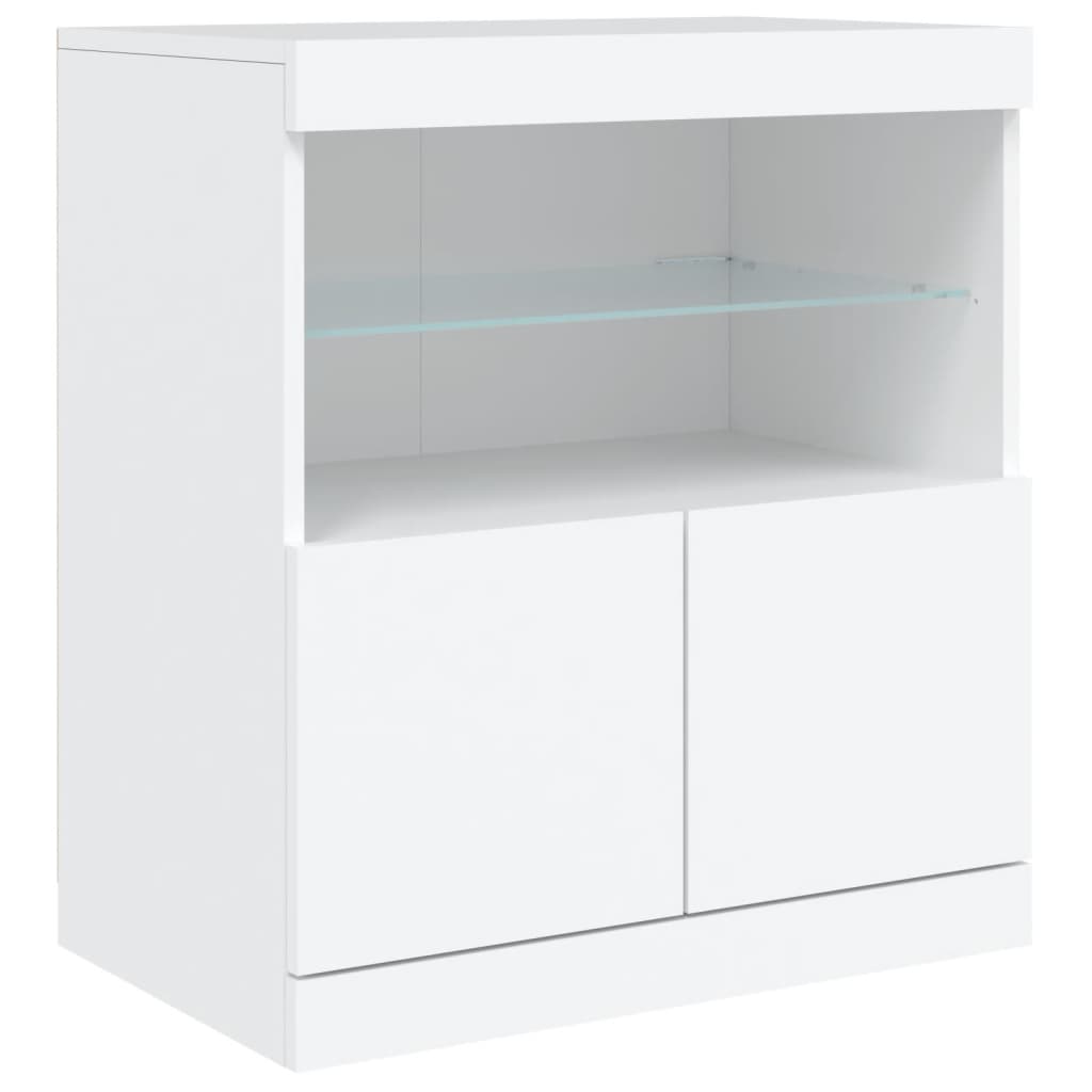 Sideboard with LED Lights White 181,5x37x67 cm