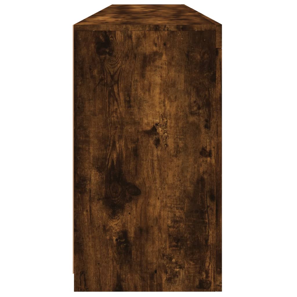 Sideboard with LED Lights Smoked Oak 181,5x37x67 cm