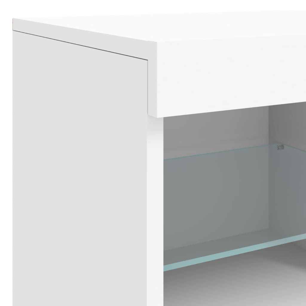 Sideboard with LED Lights White 202x37x67 cm