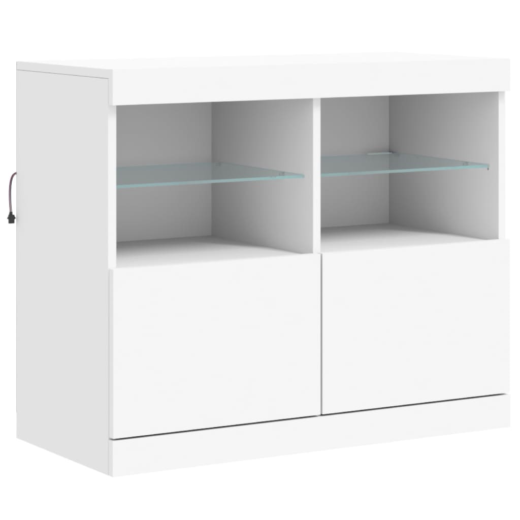Sideboard with LED Lights White 283x37x67 cm