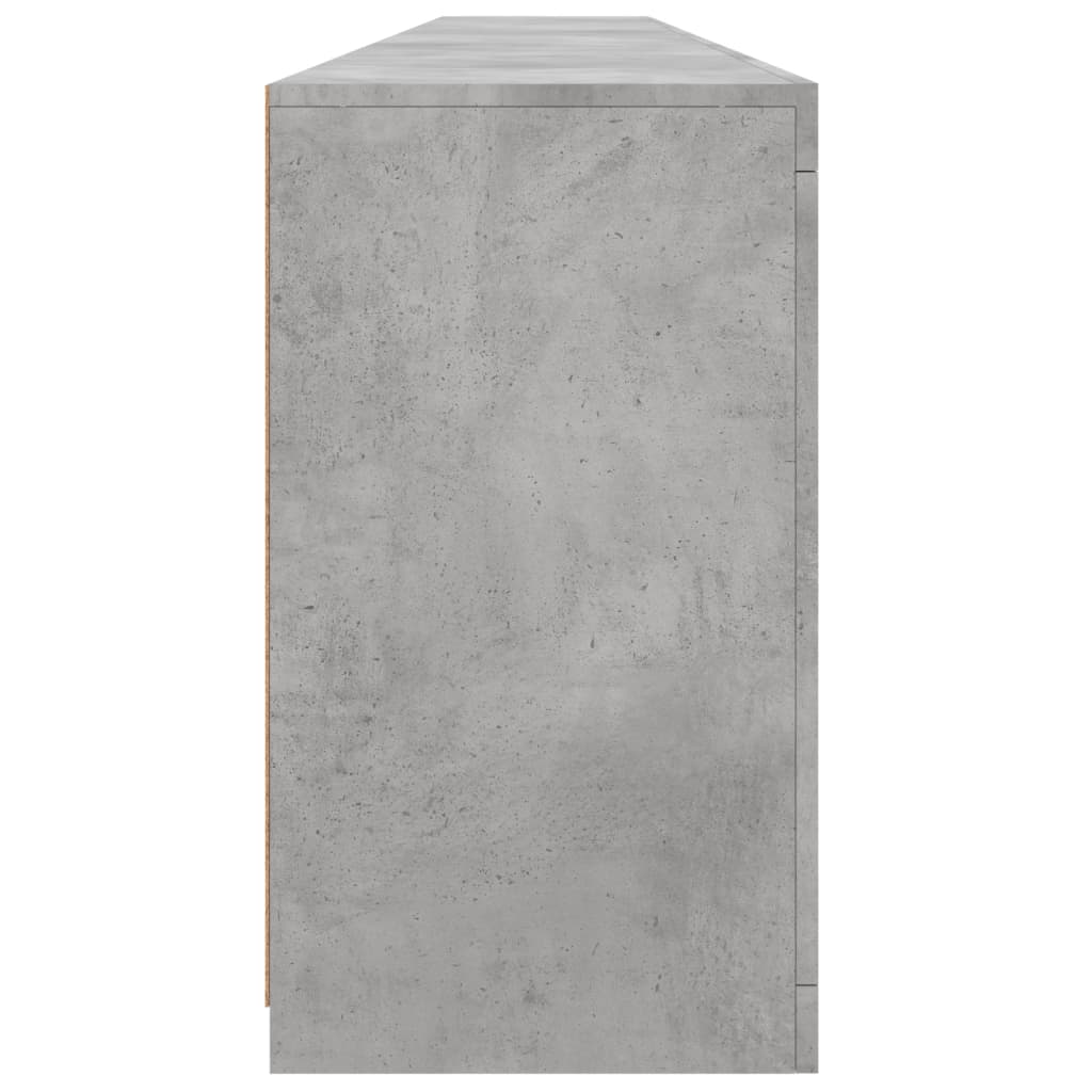 vidaXL Sideboard with LED Lights Concrete Grey 283x37x67 cm