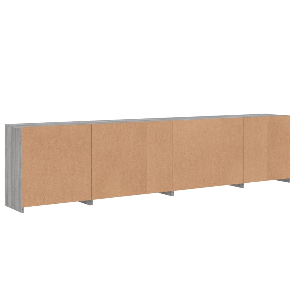 vidaXL Sideboard with LED Lights Grey Sonoma 283x37x67 cm