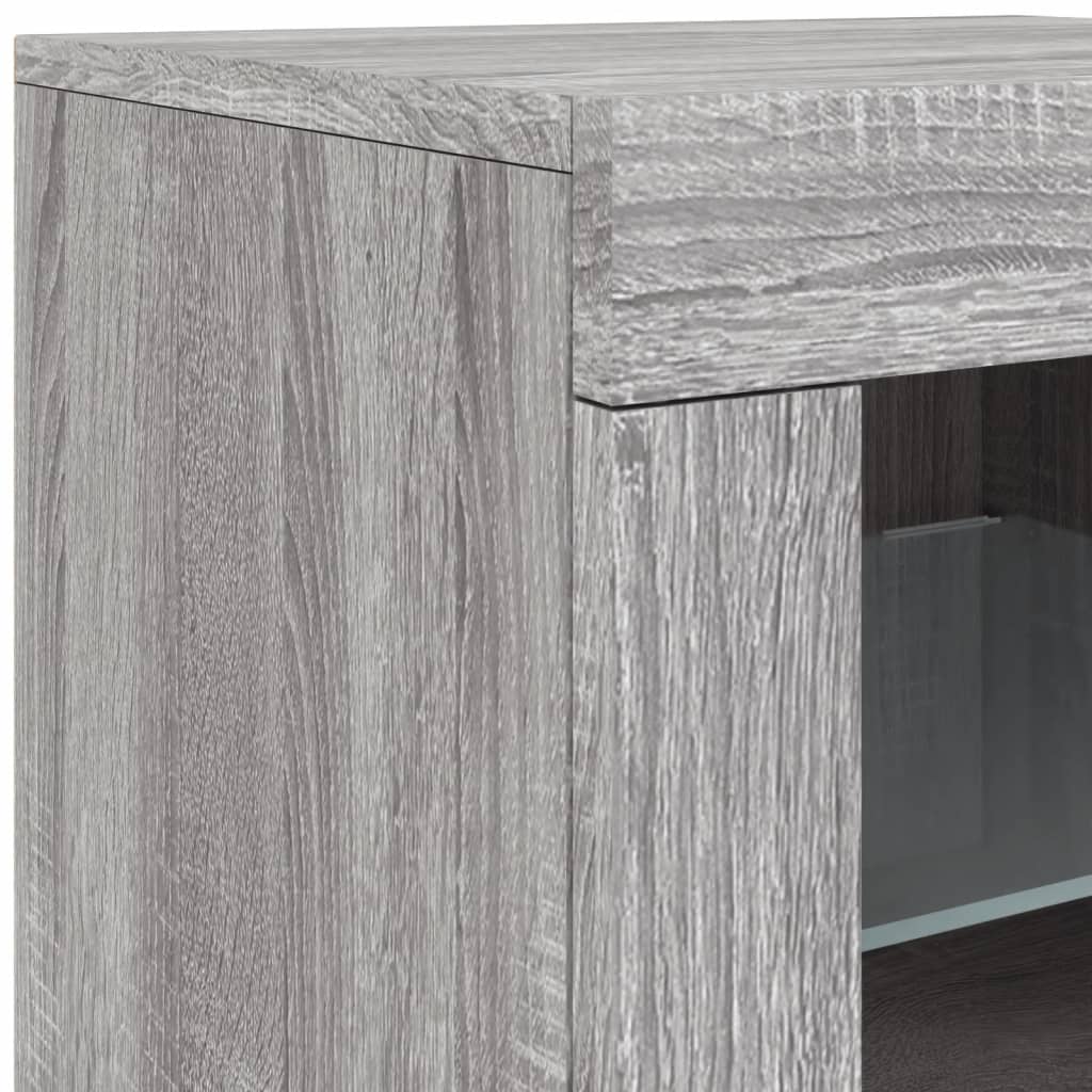 vidaXL Sideboard with LED Lights Grey Sonoma 283x37x67 cm