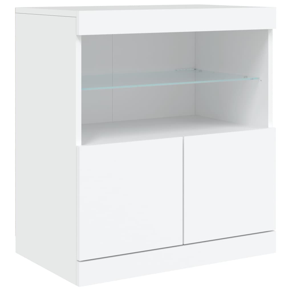 Sideboard with LED Lights White 283x37x67 cm