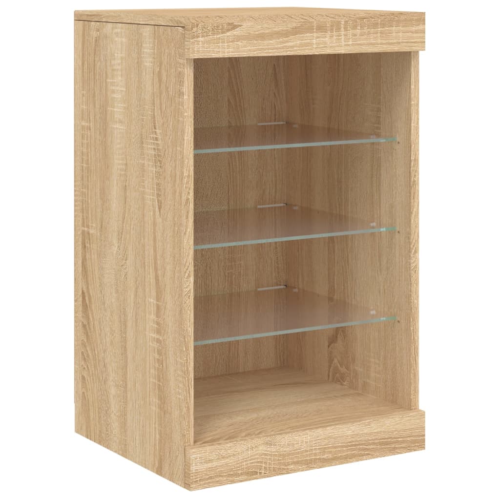 Sideboard with LED Lights Sonoma Oak 283x37x67 cm