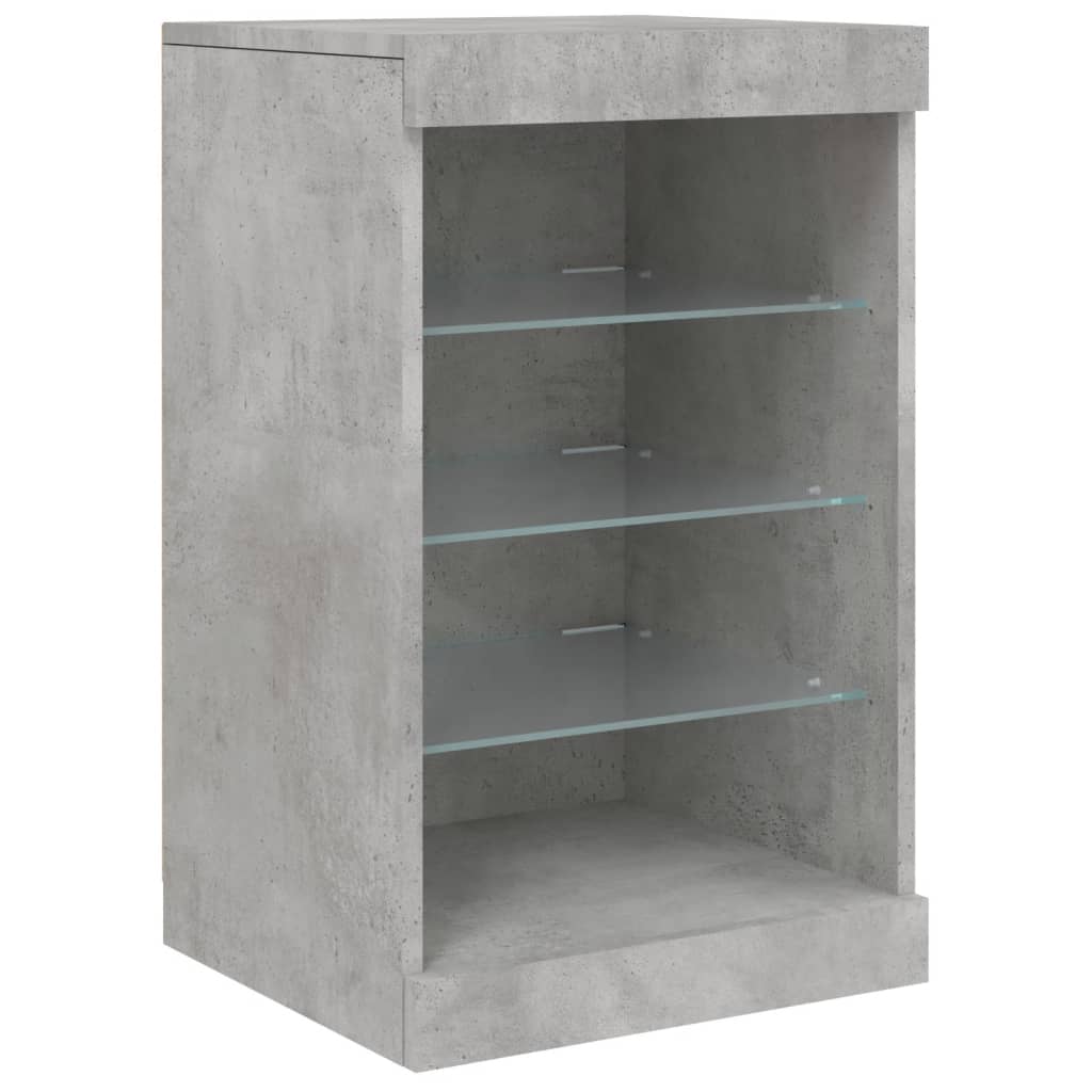 Sideboard with LED Lights Concrete Grey 283x37x67 cm
