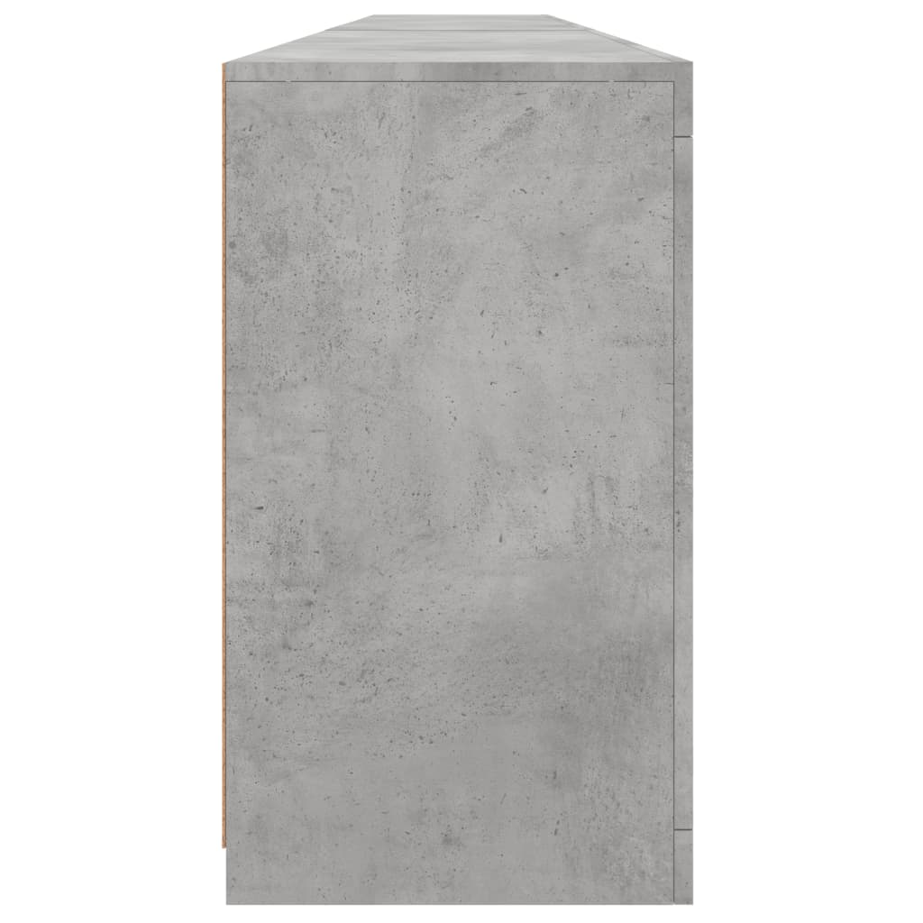 vidaXL Sideboard with LED Lights Concrete Grey 283x37x67 cm