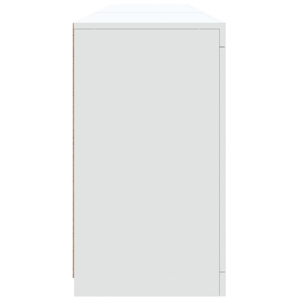 Sideboard with LED Lights White 162x37x67 cm