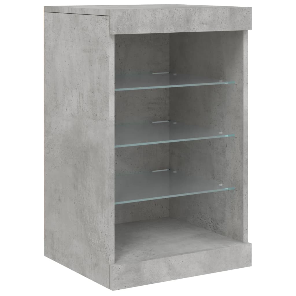 Sideboard with LED Lights Concrete Grey 162x37x67 cm