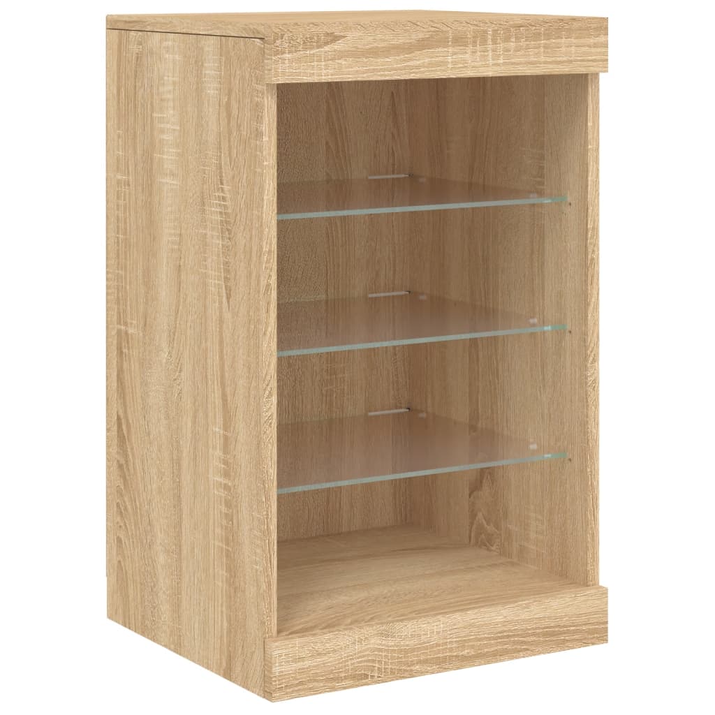 Sideboard with LED Lights Sonoma Oak 164x37x67 cm
