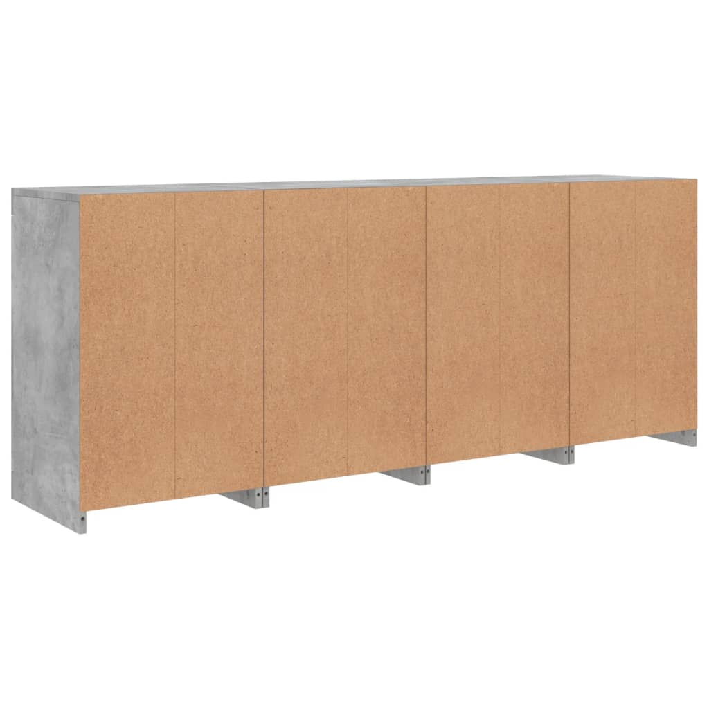 vidaXL Sideboard with LED Lights Concrete Grey 164x37x67 cm
