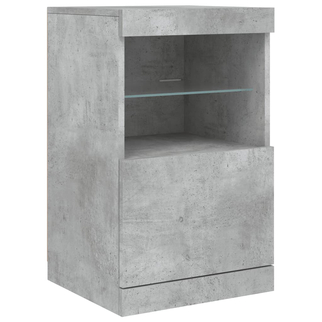 vidaXL Sideboard with LED Lights Concrete Grey 164x37x67 cm