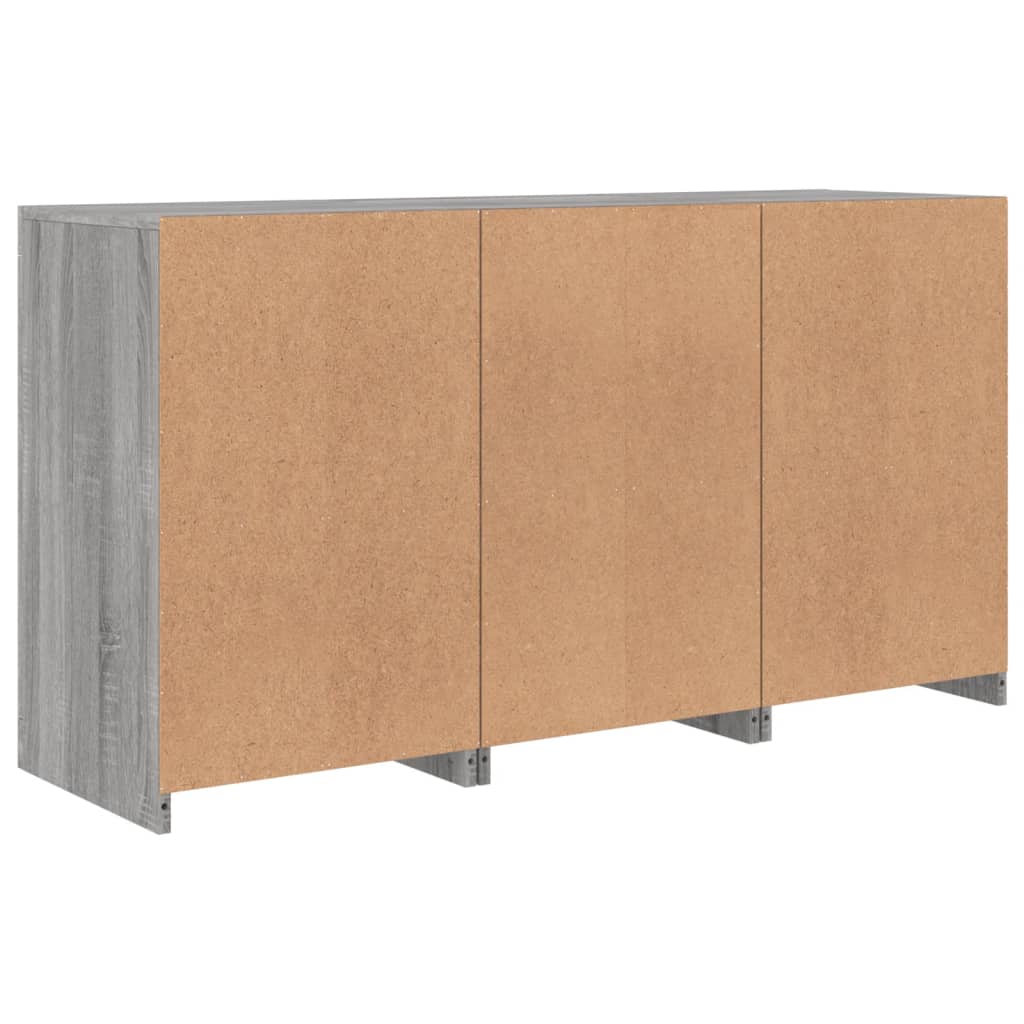 vidaXL Sideboard with LED Lights Grey Sonoma 123x37x67 cm