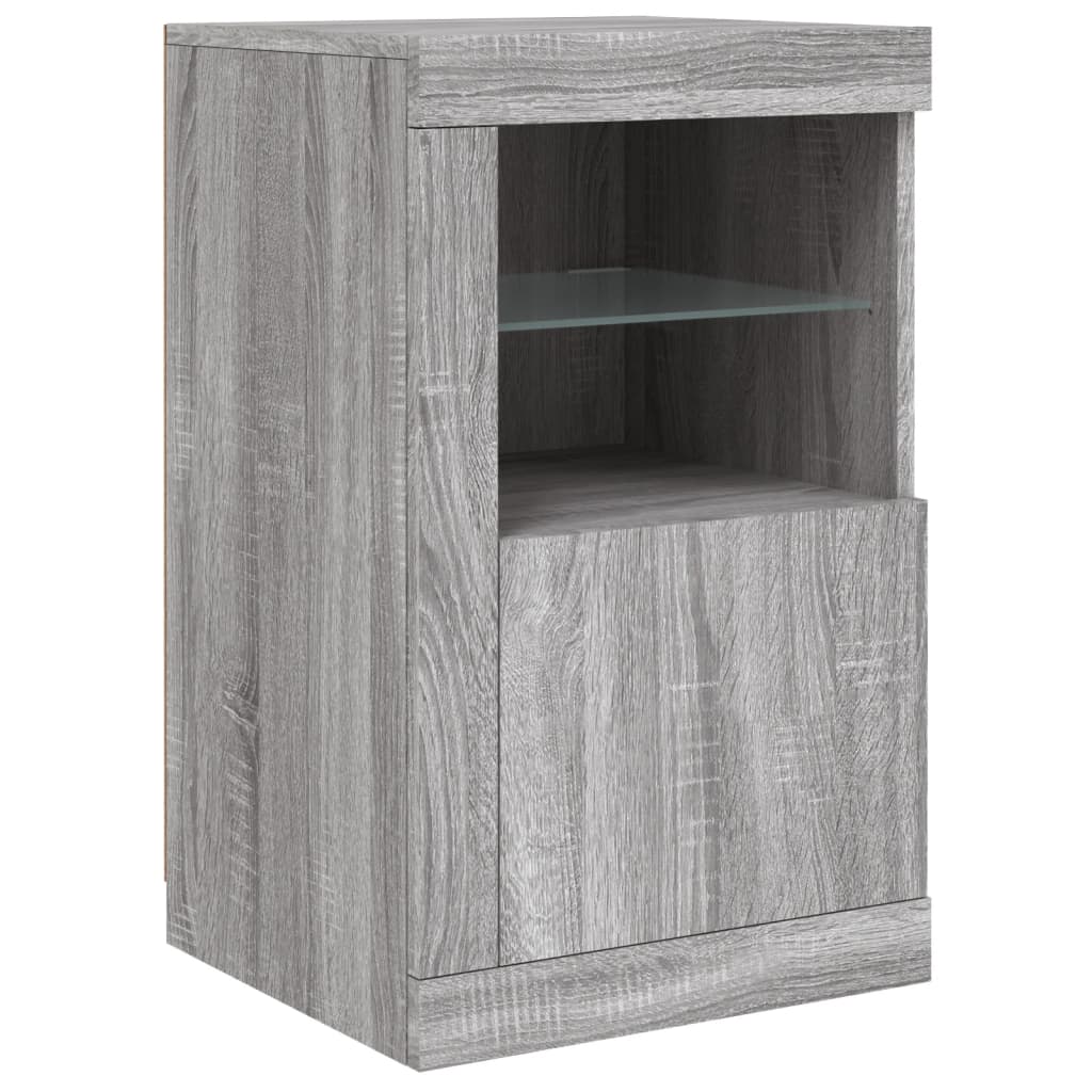 vidaXL Sideboard with LED Lights Grey Sonoma 123x37x67 cm