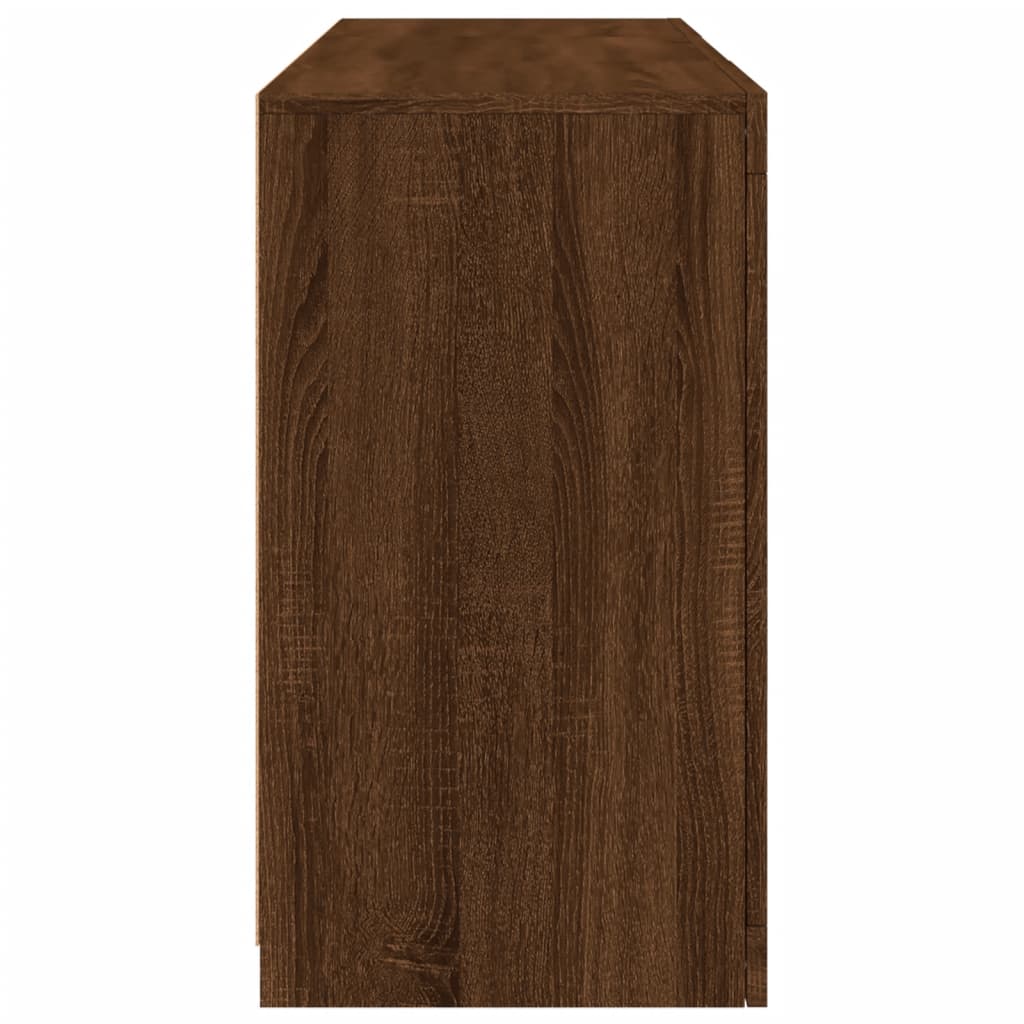 vidaXL Sideboard with LED Lights Brown Oak 123x37x67 cm