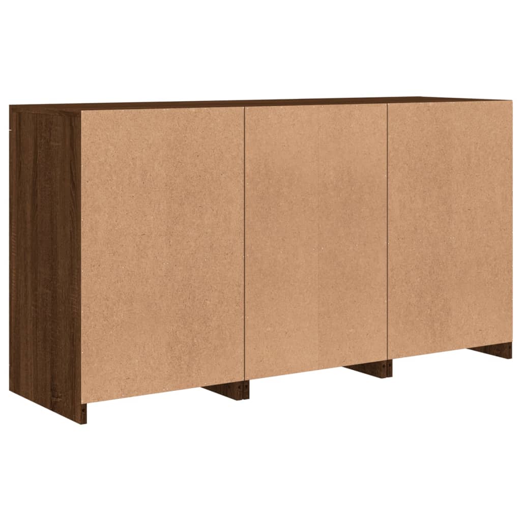 vidaXL Sideboard with LED Lights Brown Oak 123x37x67 cm