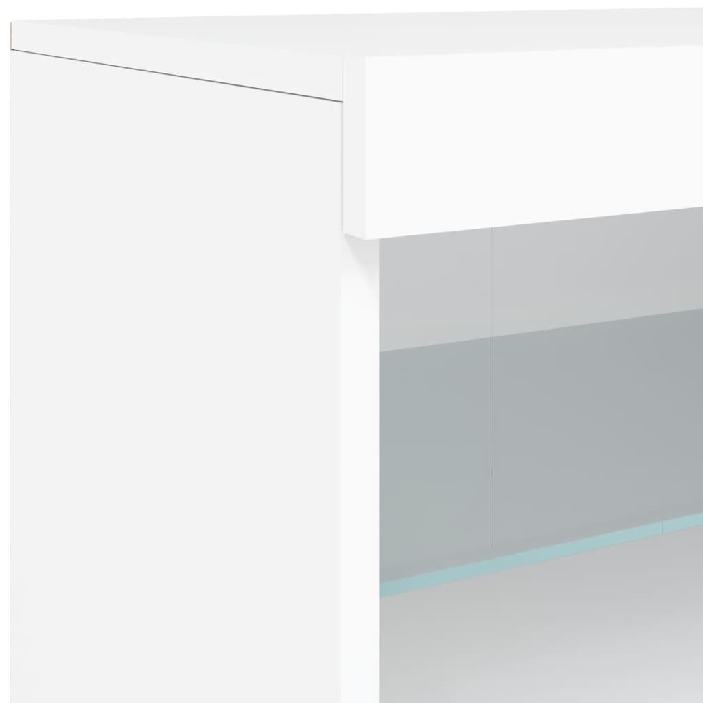 Sideboard with LED Lights White 142,5x37x67 cm