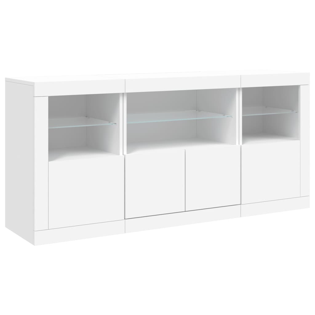 Sideboard with LED Lights White 142,5x37x67 cm