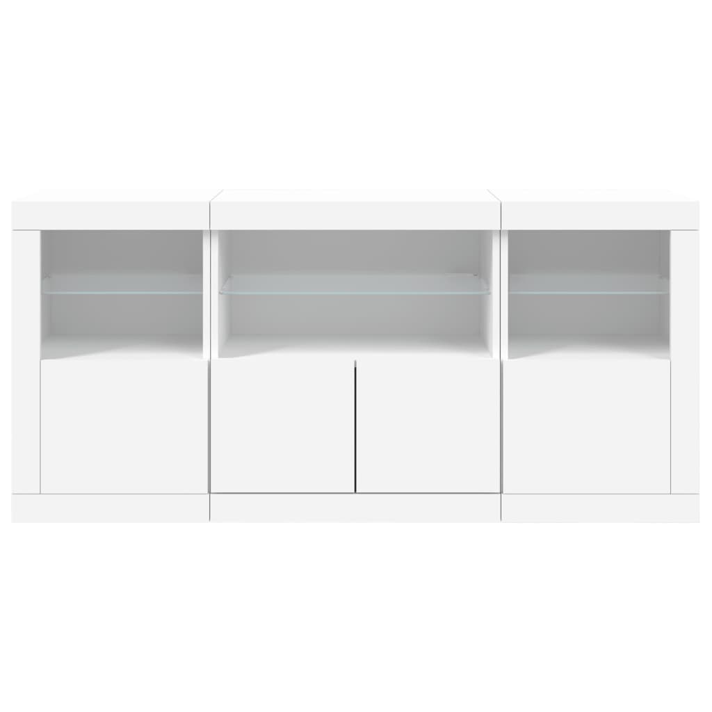 Sideboard with LED Lights White 142,5x37x67 cm