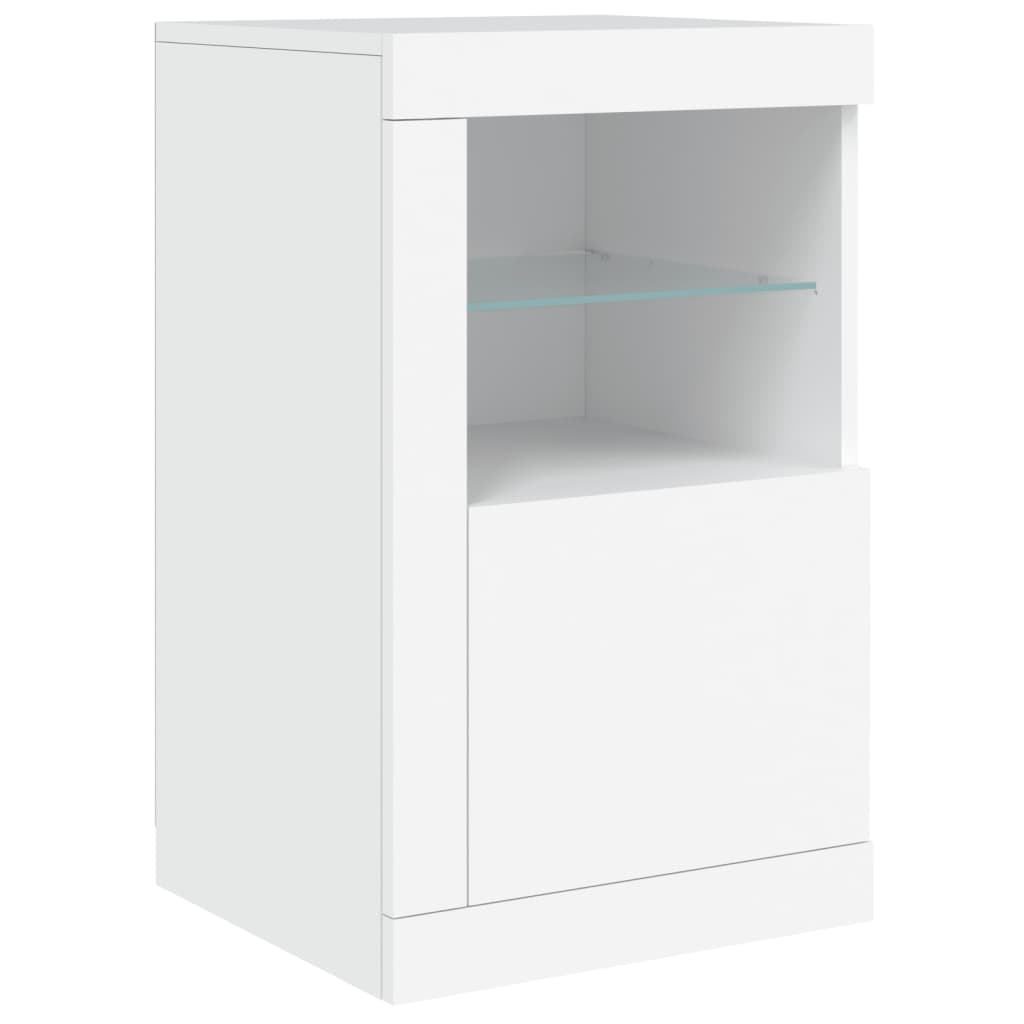 Sideboard with LED Lights White 142,5x37x67 cm