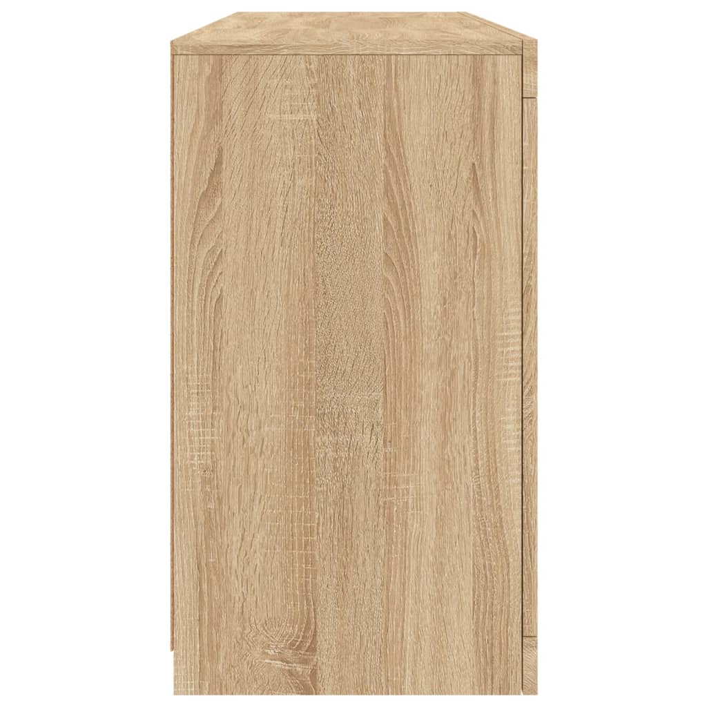 Sideboard with LED Lights Sonoma Oak 142,5x37x67 cm