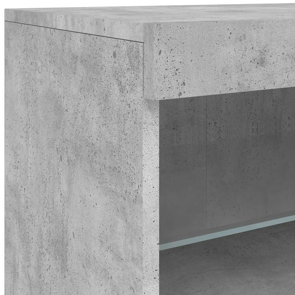 Sideboard with LED Lights Concrete Grey 142,5x37x67 cm