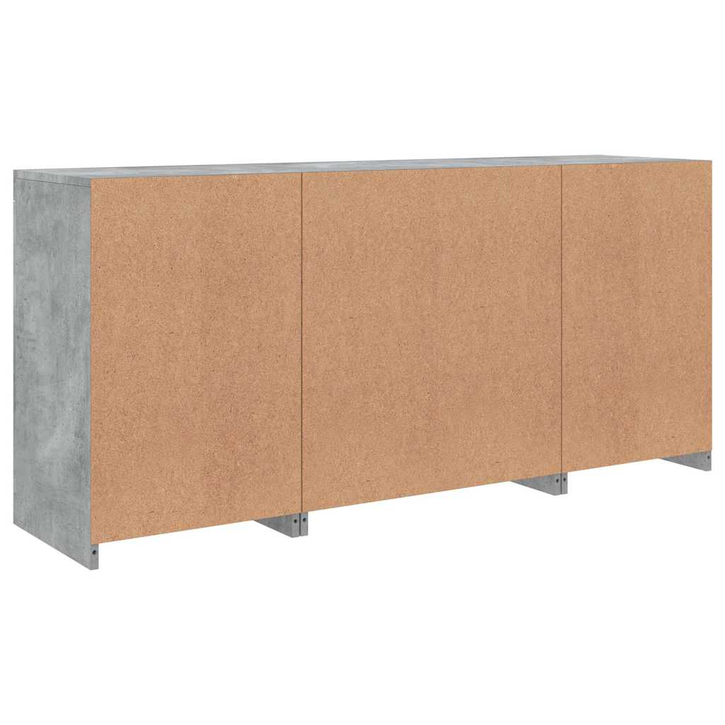 Sideboard with LED Lights Concrete Grey 142,5x37x67 cm